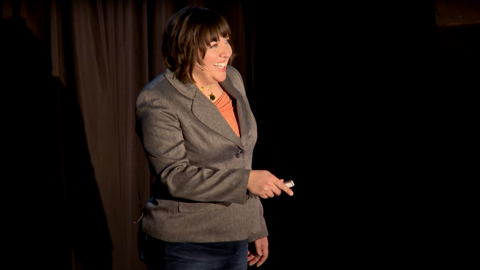 Amy Camp speaking at a TEDx event